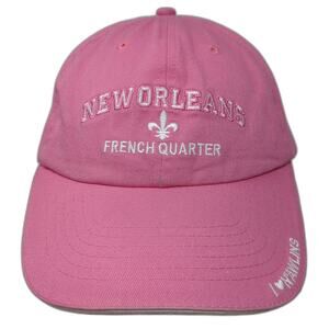 New Orleans French Quarter I Love N'awlins Baseball Cap Pink One Size Raw Ma